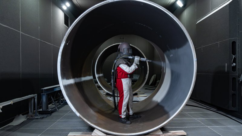 Beschichtung eines Metallbauteils bei Greis Beschichtungstechnik